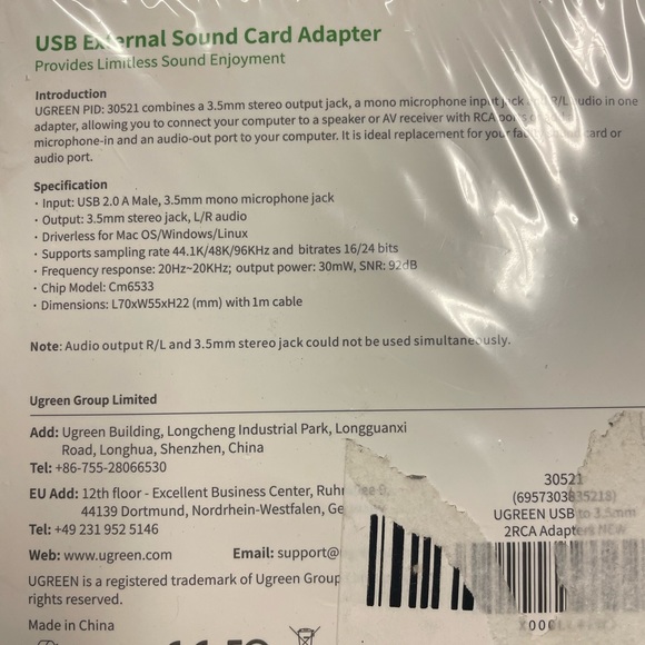 Computer interface Usb New 
RCA audio connectors - Picture 6 of 6